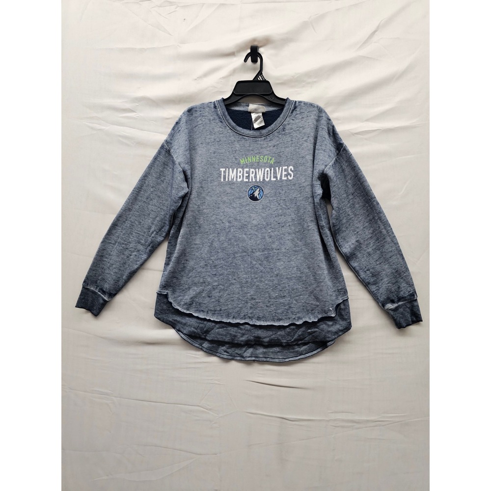 NBA Womens Minnesota Timberwolves Pullover Sweatshirt Blue Cotton Blend Size L